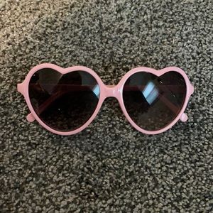 Pink heart shaped sunglasses